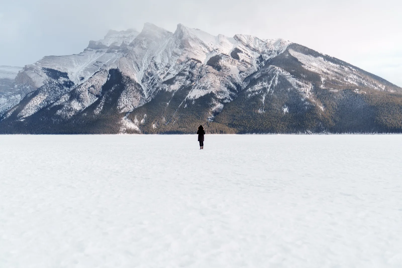 Lake Minnewanka — Frozen Solitude, fine art photography print