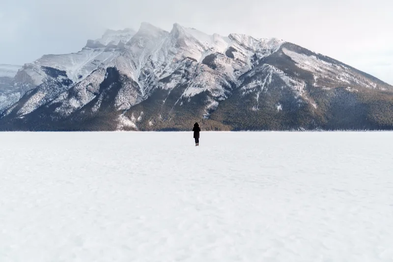 Lake Minnewanka — Frozen Solitude, fine art print