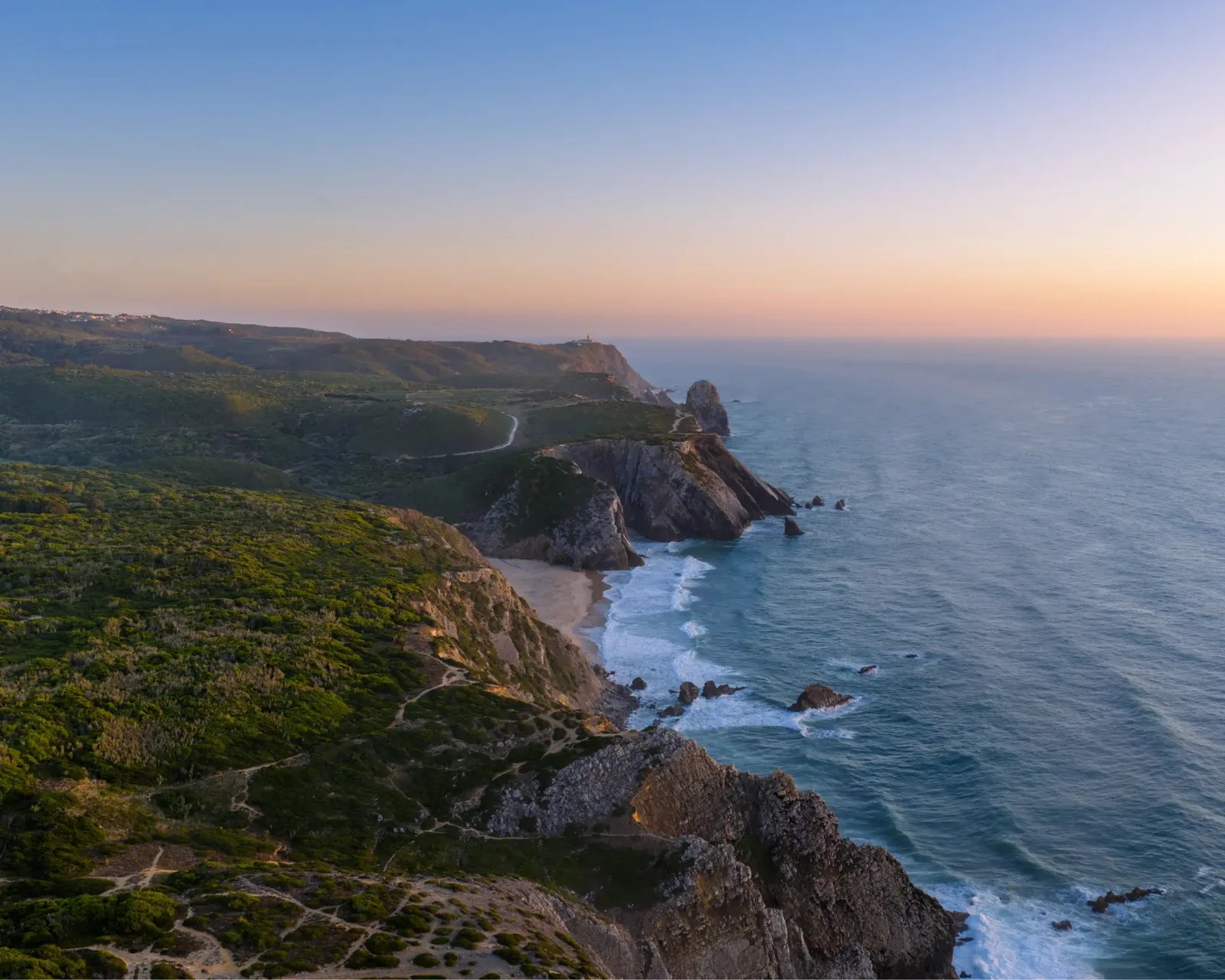 Adraga Coast — Aerial Sunset, fine art photography print