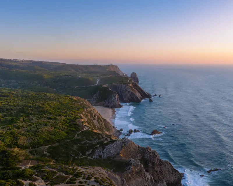 Adraga Coast — Aerial Sunset, fine art print